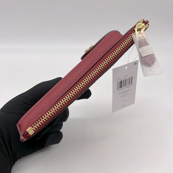 Coach CJ866 Essential Phone Wallet Brass/Enamel Red - Picture 8 of 14